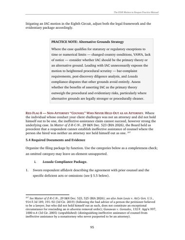 The manual's required documents and evidence section for Chapter 5, shown small and partially readable
