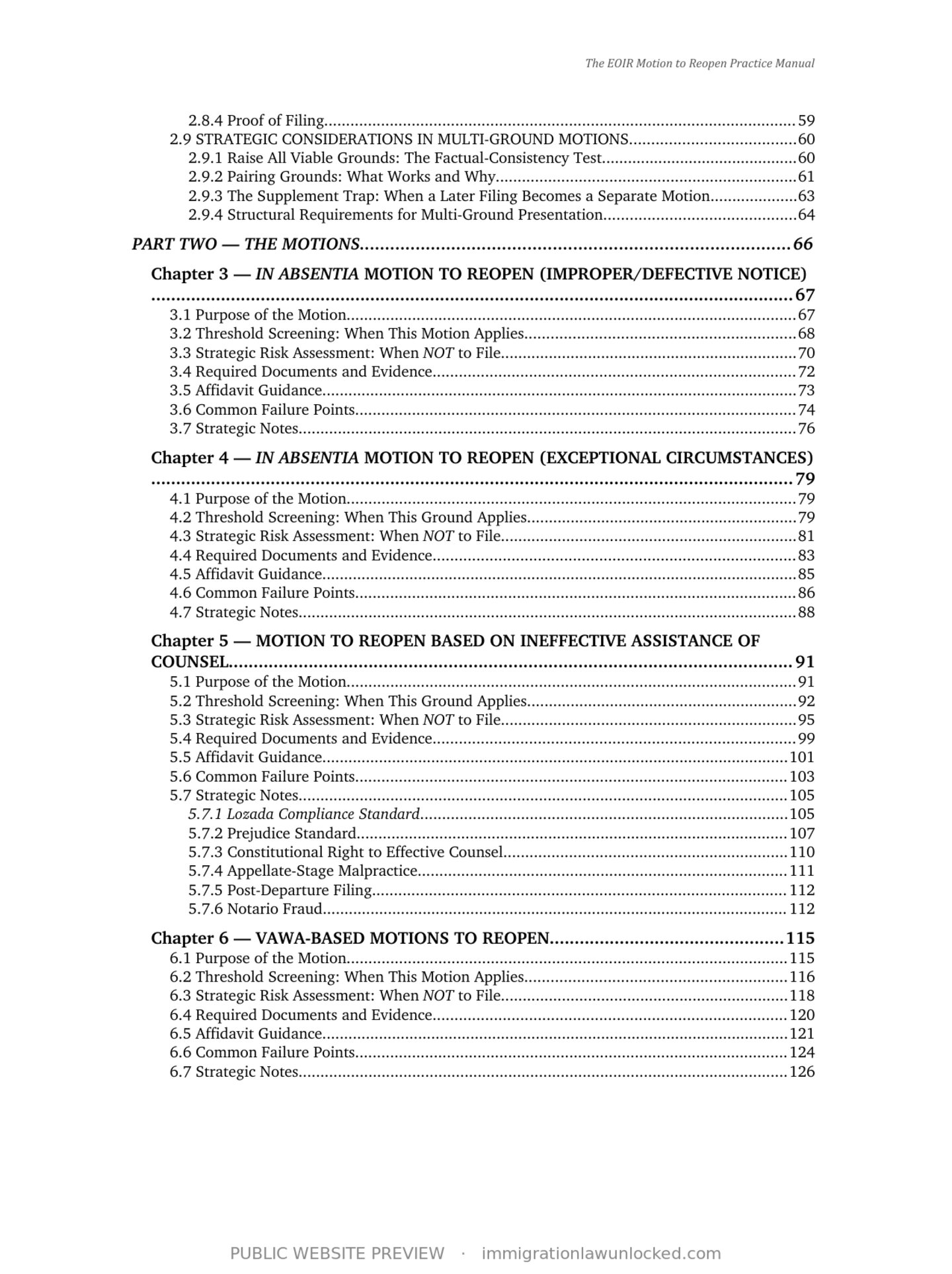 Table of contents, page 2 of 4
