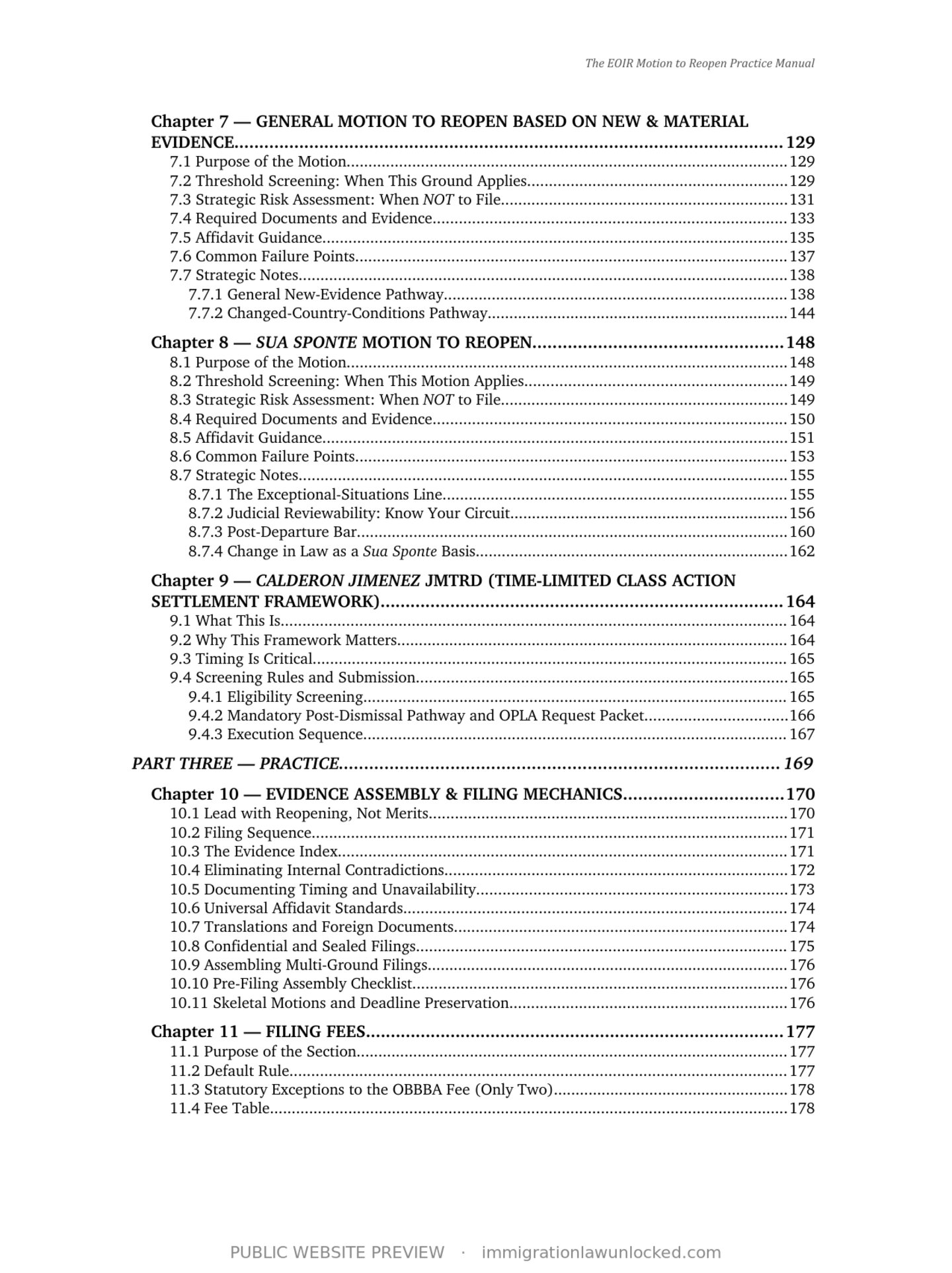 Table of contents, page 3 of 4