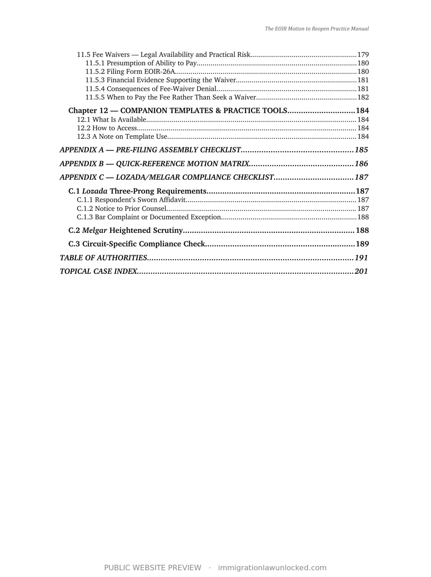 Table of contents, page 4 of 4